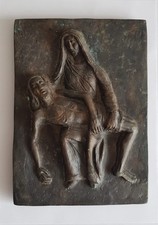 Bronze reliefbild pieta - reliefbild, maria
