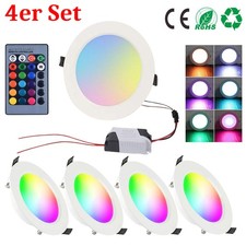 4er Set LED Einbaustrahler RGB