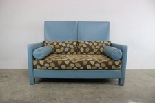 Walter Knoll Zweisitzer Couch Teil Leder & Blumenstoff Freischwinger Rücken Sofa