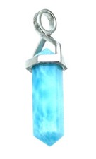 Anhänger Doppelspitze Larimar 16-20 mm 925er Silber