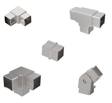 Edelstahl Rechteckverbinder Vierkant Rohr 40x40 T-Verbinder , ECK-Verbinder 90° 