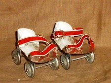 alte Puppenrollschuhe-50/60iger Jahre-ca. 7cm lang-Metall-guter Zustand