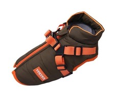 Hundemantel Braun-Orange Wintermantel Wasserdicht mit Geschirrfunktion Topschick