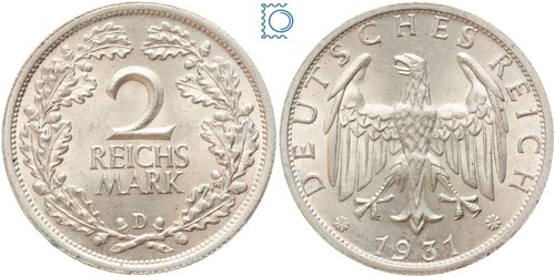 Deutsches reich mark 1931 - mark, d