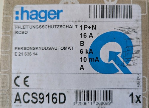 Hager acs916d schalter - acs916d, fi/ls-schalter