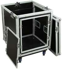 8 / 10 HE Flightcase Winkelrack Kombicase DJ L-Rack Spezial Kombi Case Rollen