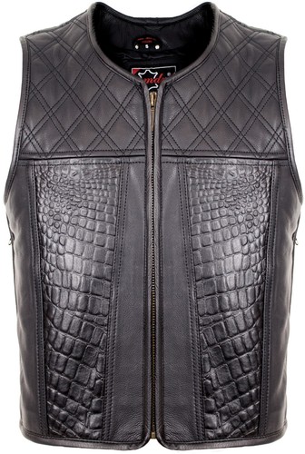 Herren lederweste biker kutte - herren,