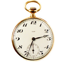 LIP Taschenuhr 18 Karat 750 Gold Frankreich Extraflache Frackuhr Präzisionswerk