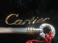 CARTIER Kugelschreiber Versilbert Mini Stylus Anhänger Selten Schreibt