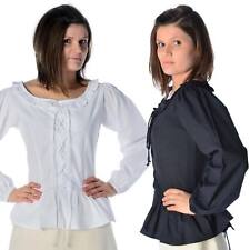 Mittelalter Bluse Hilde aus Baumwolle Beige, Weiß, Grün, Schwarz LARP