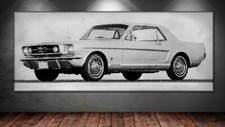 LEINWAND BILD ER XXL POP ART FORD MUSTANG GT OLDTIMER 1965 ABSTRAKT WAND POSTER