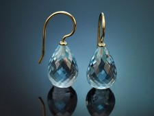 EDLE TROPFEN OHRRINGE MIT BLAU