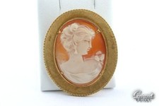 Antike Gemmen Camee Brosche Anstecknadel Anhänger für Kette Nadel 18K Gelbgol*