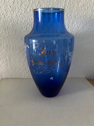 Vase blau glas dekorativ mit - blau,