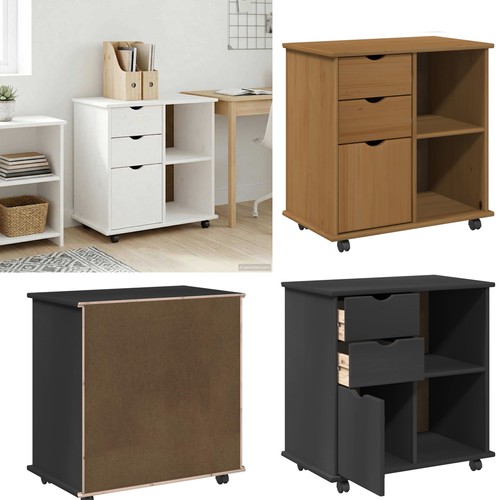 Rollschrank mit rad massivholz - rollschrank,