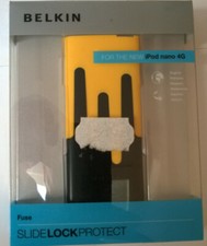Belkin Gelb/Schwarz Slide Lock Protect Case for Apple iPod nano 4G-Gehäuse
