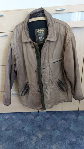 Schicke camel retro lederjacke - schicke,
