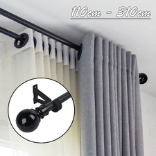 Gardinenstange Vorhangstange Ausziehbar Edelstahl 110-360cm mit 20 Vorhangringe
