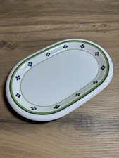 Arzberg Porzellan Servierplatte grün-blaues Dekor 22,5 × 15 × 2 cm Made Germany