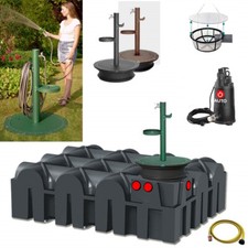 Flachtank Regenwasser Automatikanlage mit Stahl Zapfsäule Zisterne 5000 L