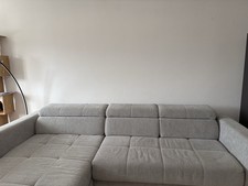 Ecksofa L-Form mit Elektromotorischer Sitztiefenverstellung USB Lade Port Grau