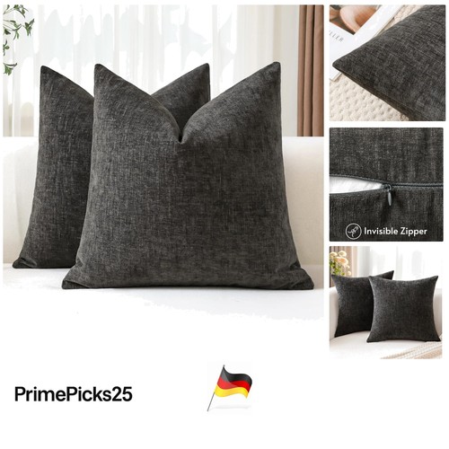 2er set chenille - chenille, kissenbezüge