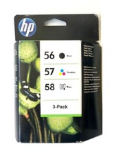 3x Original Tinte HP Deskjet 450 5150 5550 5655 5850 9650 / 56 + 57 + 58 INK SET