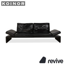 Koinor Raoul Leder Viersitzer Dunkelgrau Anthrazit Schwarz manuelle Funktion