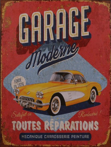 Blechschild garage moderne - blechschild, "garage