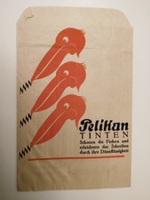 Reklame Werbung Pelikan Tüte