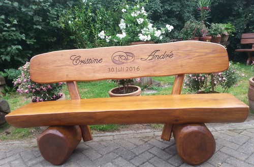 Gartenbank hochzeit mit gravur - gartenbank,