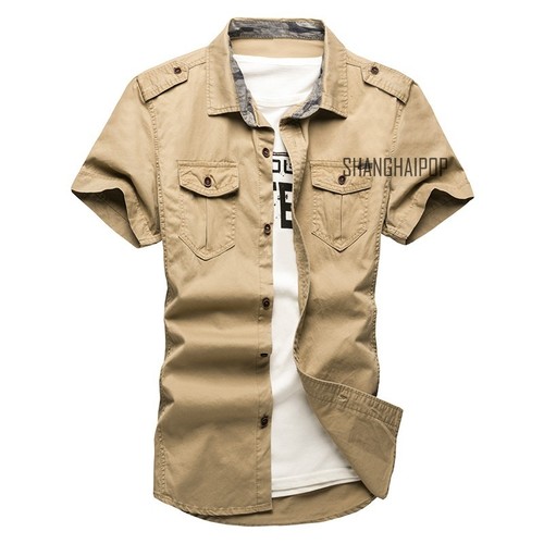 Herren kurzarm cargo shirt - kurzarm, t-shirt
