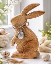 Osterhase Holz 25cm mit Metall