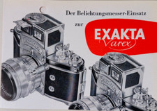 #A0623- Dier Belichtungsmesser Einsatz zur Exakta Varex  4 Seiten
