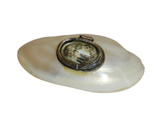 Antike Perlmuttmuschel Perlmutt Muschel Dose Gefäß Faß