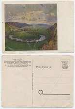 53540 - Blick ins Saaletal von Schloß Dornberg - alte Künstlerkarte