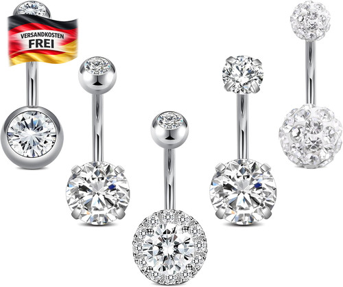 Bauchnabelpiercing set - set, 5