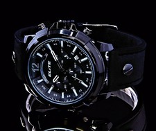 Elite Herren Armband Uhr Chronograph Schwarz - Stoppuhr Datum L1