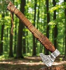 Handgefertigte Wikinger-Axt aus Kohlenstoffstahl Tomahawk-Axt Wurfbeil-Axt Jagd
