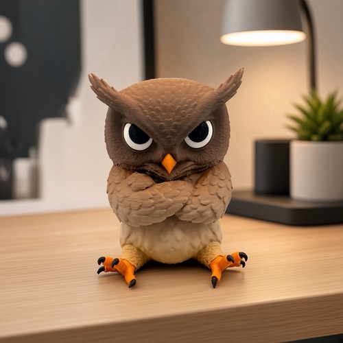 Frecher grumpy eule figur - grumpy,