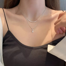 Doppel Halskette versilbert