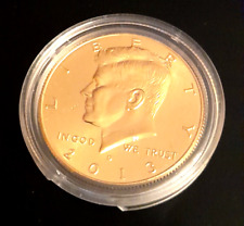USA Half Dollar 2013 D, J.F. Kennedy,  24 Karat vergoldet