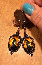 Ohrringe Halloween mit Hexen Motiv - NEU