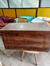 Holztruhe Alt Flachdeckel mit Schloss