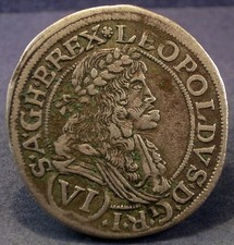 RDR - LEOPOLDUS I - 6 KREUZER - 1676 - WIEN - SILBER