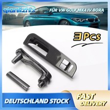  3x CARBON TÜRGRIFF BLENDEN ZUZIEHGRIFF INNEN TÜR GRIFF Für VW GOLF MK4 IV BORA 