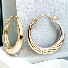 Creolen rund 333 Gold Gelbgold