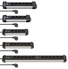 Steckdosenleiste mit Schalter 4-6-12-fach 1,8m 3m Primera-alu-Line Brennenstuhl