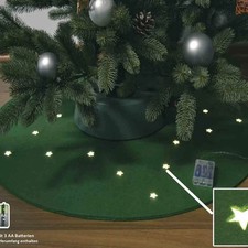 FHS Weihnachts Christbaum Deko Decke STERN 90cm Filz grün 20 LEDs