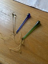 23 Tropfen Glas Anhänger, Blau, Durchsichtig, Grün